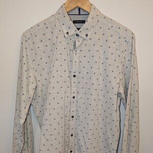 Men's RW & Co. Grey Pattern Button-Up